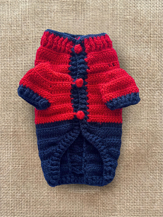 Custom Hand-Knit Dog Sweater - 100% Superwash Merino Wool Luxury Jumper