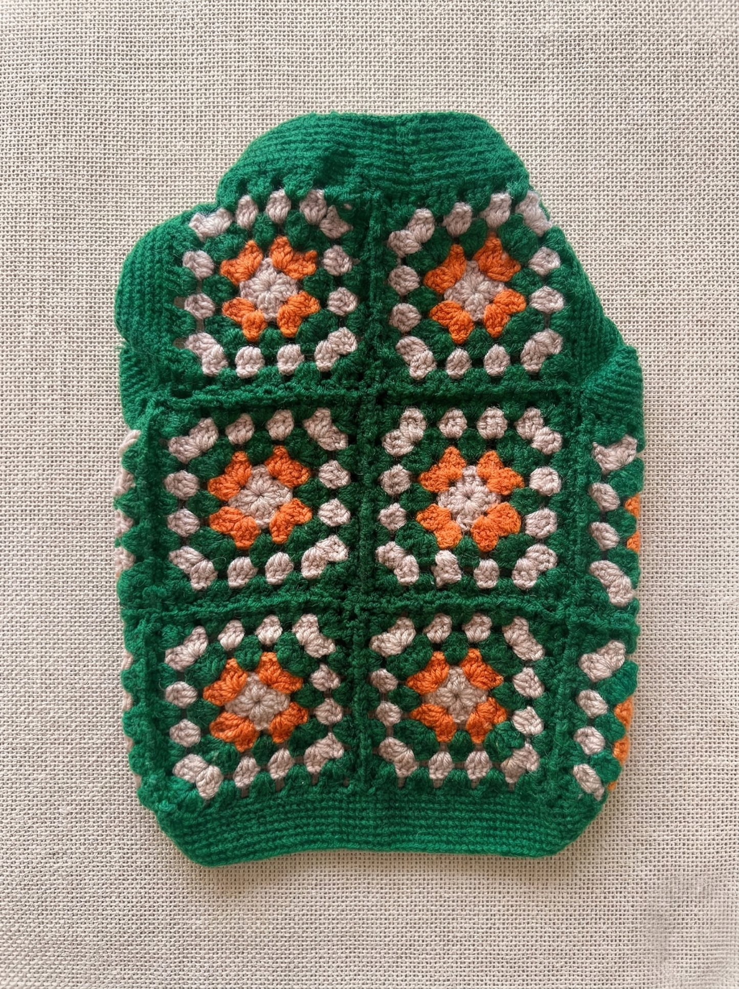 Hand-Crocheted Granny Square Dog Sweater, 100% Merino Wool, Boho Pet Clothes