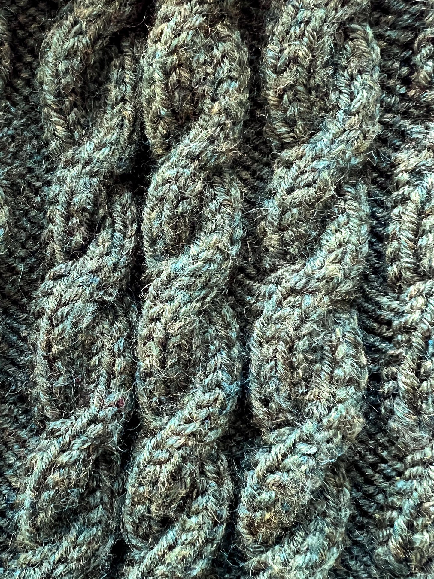 Forest Green Cable-Knit Dog Sweater - 100% Luxury Superwash Merino Wool